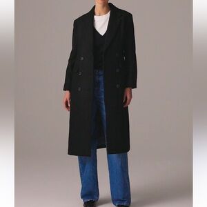 J Crew Wool Pea coat lined black with pockets double breasted